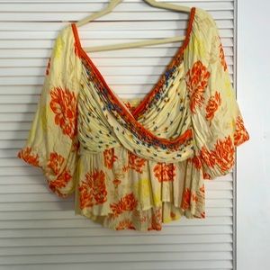 Free People Floral Badydoll Top